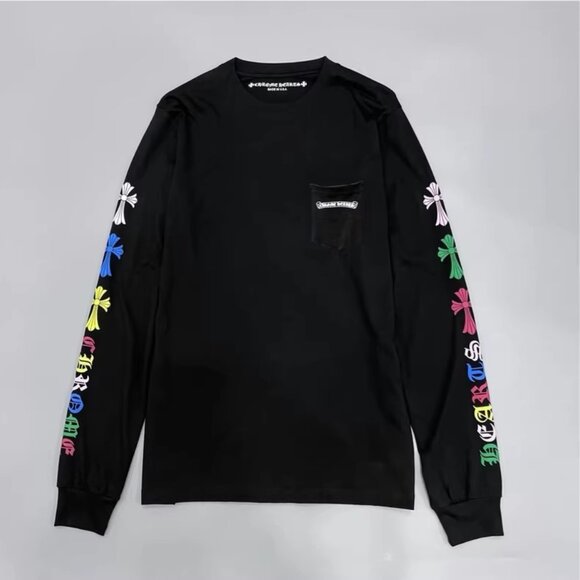 Chrome Hearts Colored Cross Scroll - Black Long-Sleeve Shirt - Picture 1 of 5